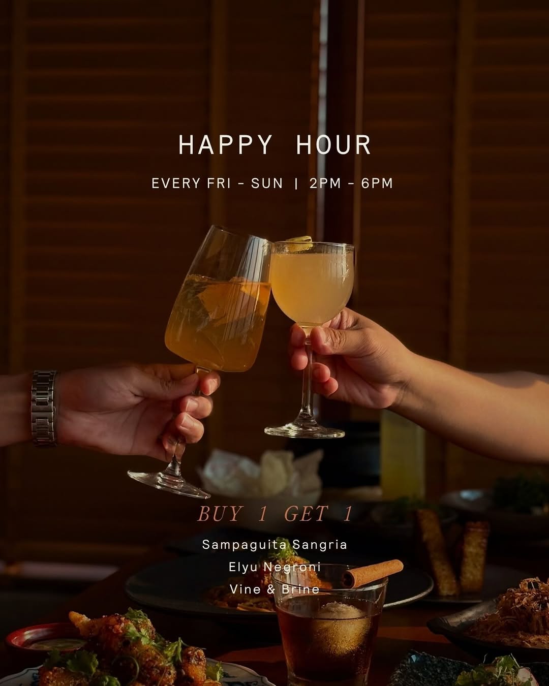 UNA Happy Hour cocktails